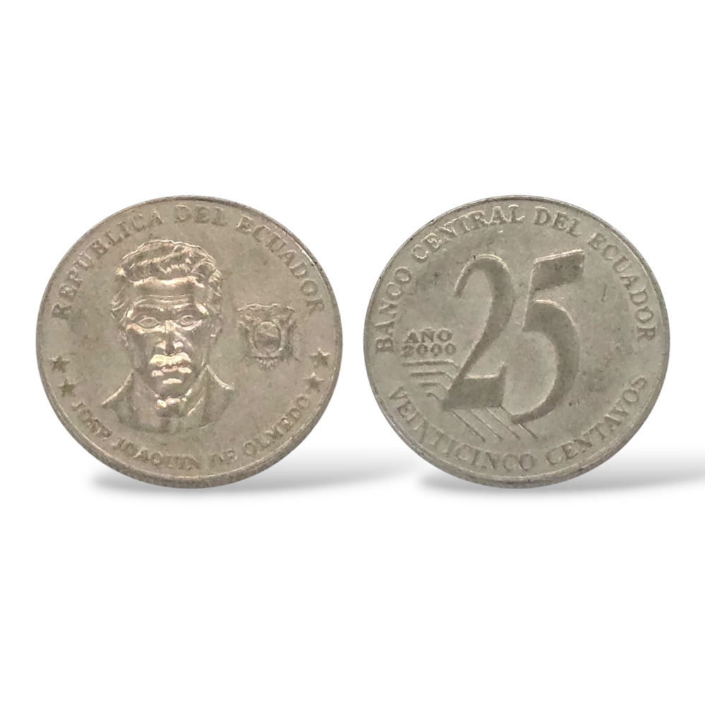 ECUADOR 25 Centavos Coin President José Joaquín De Olmedo From 2000